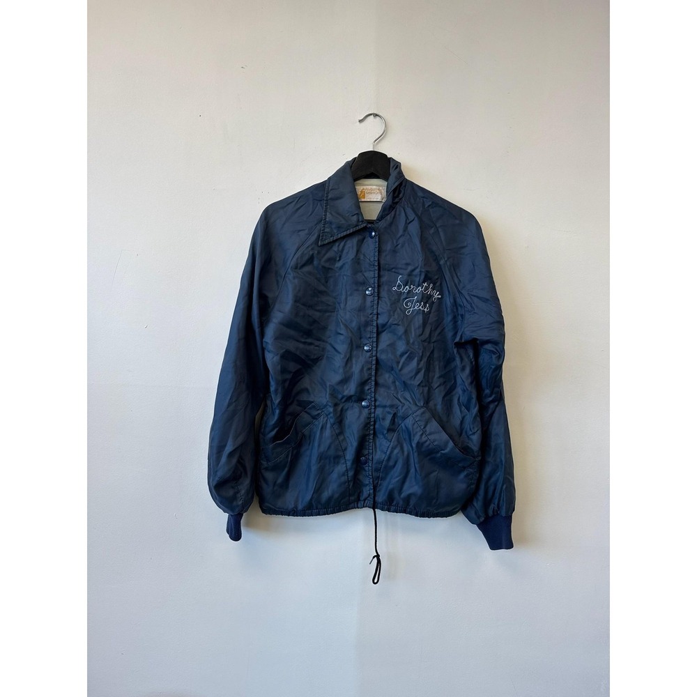Vintage 80s Calumet Dog‎ Training Group Jacket Mens Small Blue Coach Chainstitch